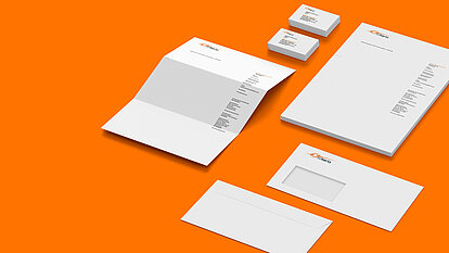 Photo: 50Hertz: paper, envelope and business card with branding