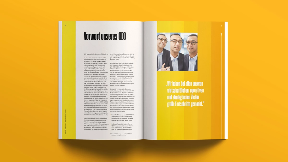 Photo: Vantage Towers 2020/21 Annual Report: Double Page Interview