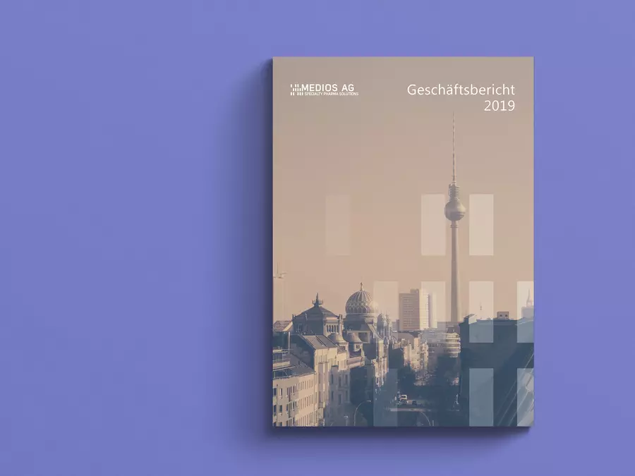 Teaser: Foto: Medios: Cover des Geschäftsberichts 2019