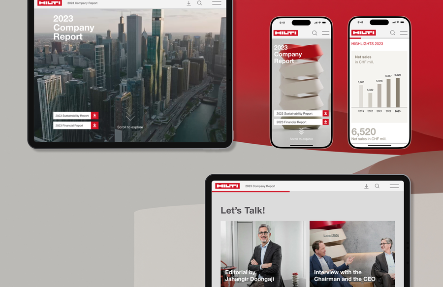 Hilti 2023 Report Suite Mockups