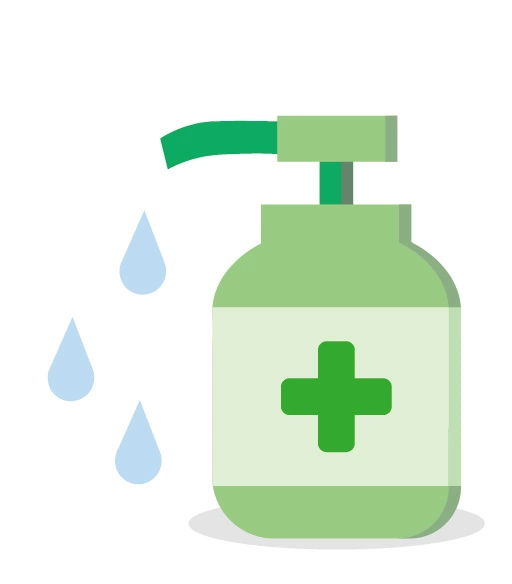 Photo: Tafel Deutschland: Illustration of a disinfectant dispenser