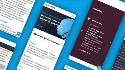 Foto: Maiwald: Seiten der Corporate Website mobile Version