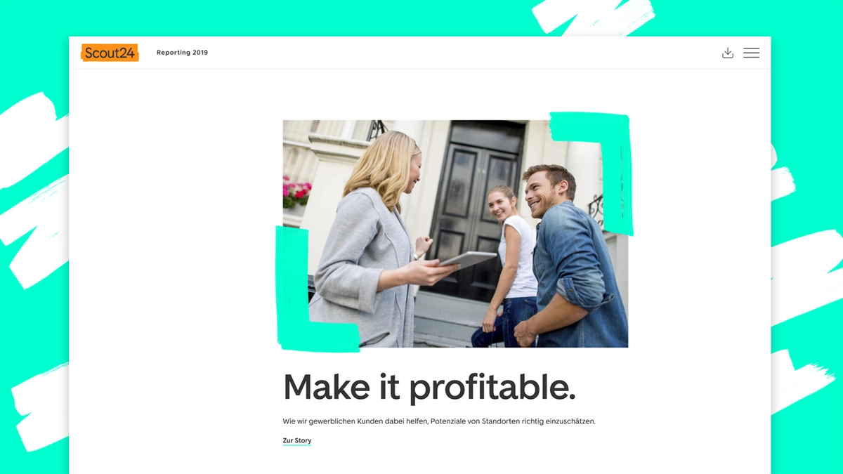 Photo: Scout24: Detail from film of the 2019 Annual Report