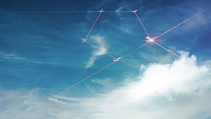 Foto: Mynaric: Flugzeuge am Himmel mit Laser-Technologie
