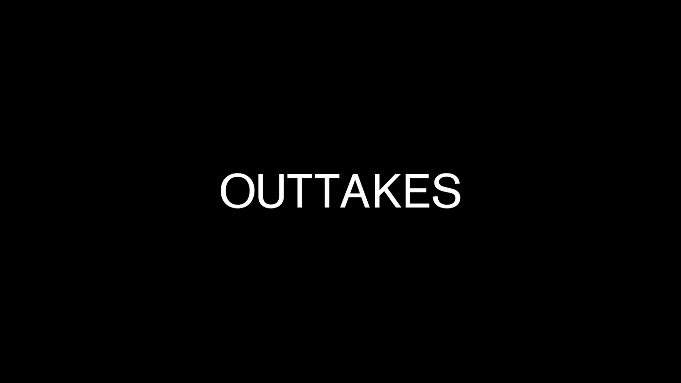 Photo: MOMENI Corporate film: "Outtakes" lettering on black surface