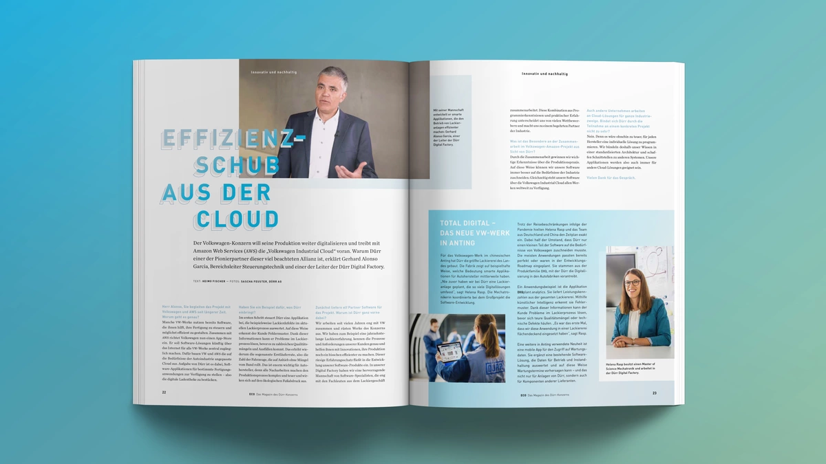 Photo: Dürr ECO Magazine: Story Efficiency from the Cloud