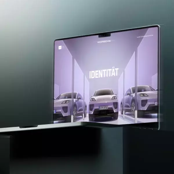 Laptop Showing the Porsche Annual Reoport