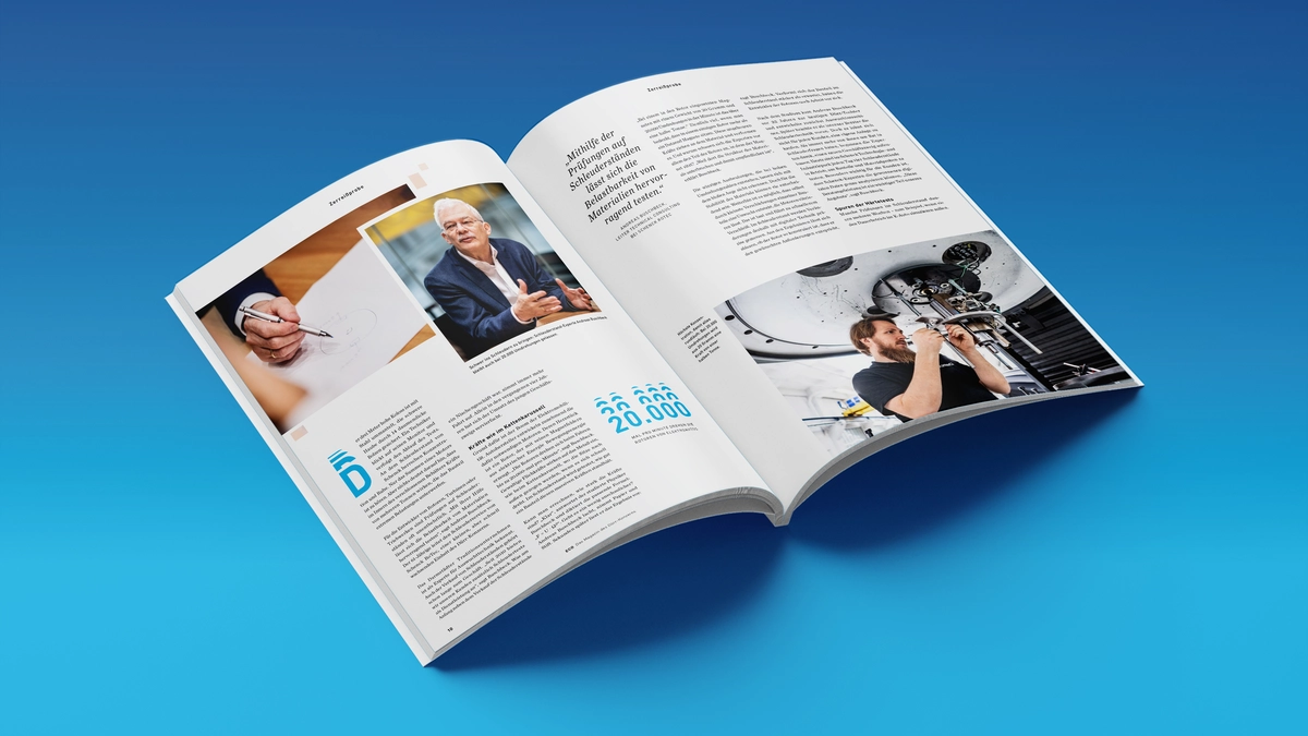 Photo: Dürr: Page from Annual Report Tear Test