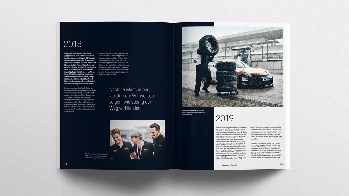 Photo: Porsche Magazine 2022: Double page on the subject of "Dream start"