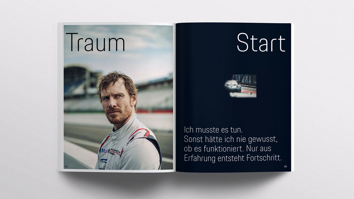 Photo: Porsche Magazine 2022: Double page with the title "Dream start"