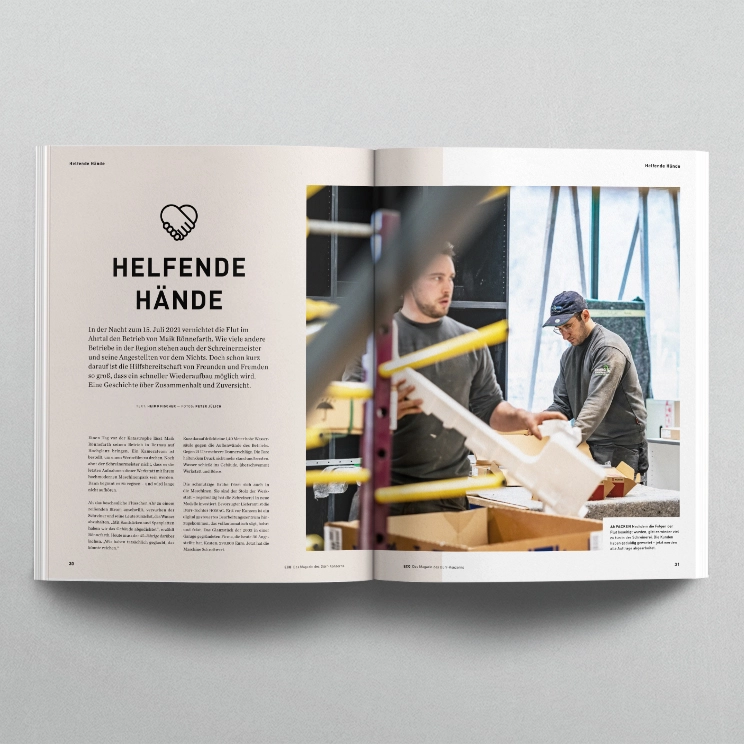 Photo: Dürr ECO Magazine: Helping Hands Layout