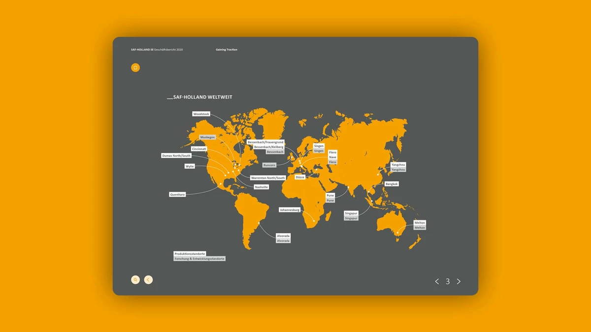 Foto: SAF Holland: Geschäftsbericht 2020 Weltkarte