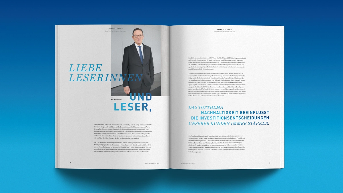 Photo: Dürr: Page from Annual Report Foreword