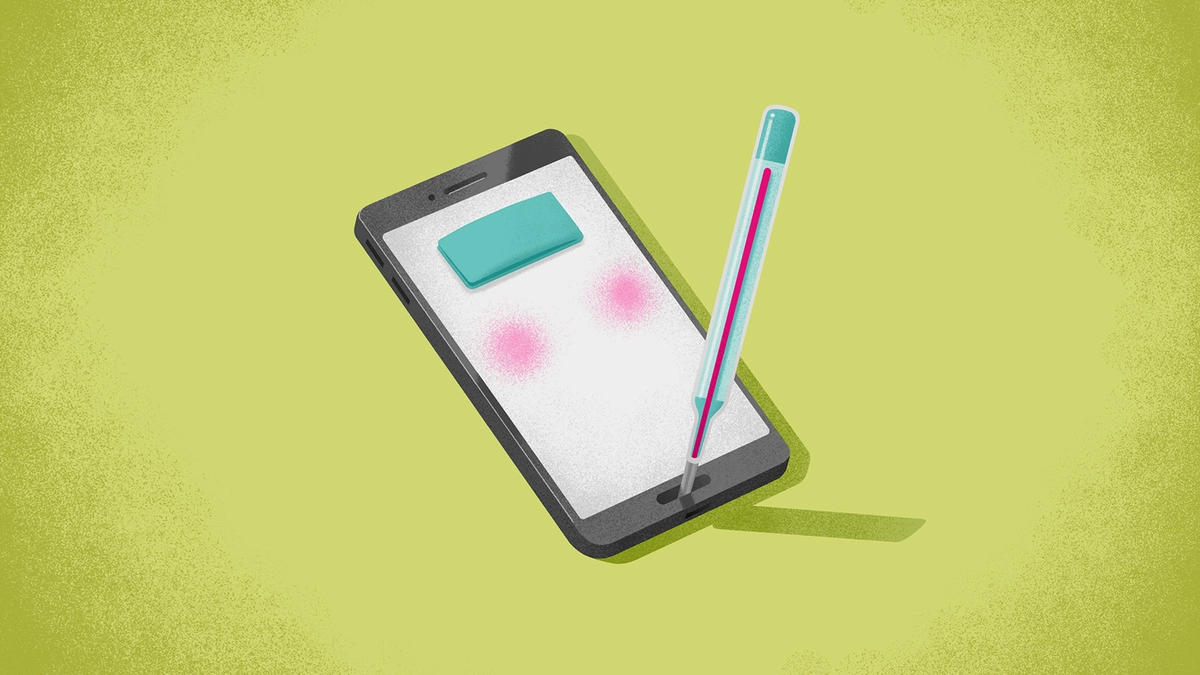 Illustration: Deutsche Telekom: Beim Smartphone wird die Temperatur gemessen