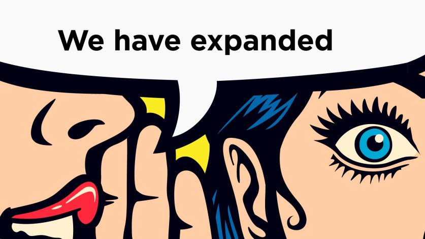 Grafik: Röhlig: Eine Person flüstert "We have expanded"